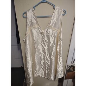 Vintage 80s/90s The Avenue Ivory Satin Nightgown 22/24 Romantic Bridal Angelcore